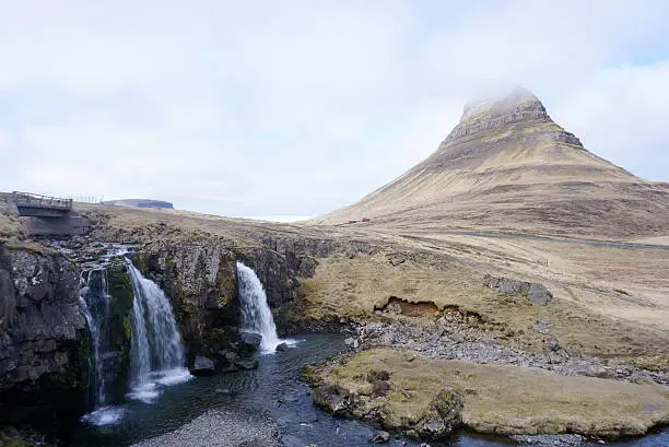 Waterwall at Kirkjufell in Iceland