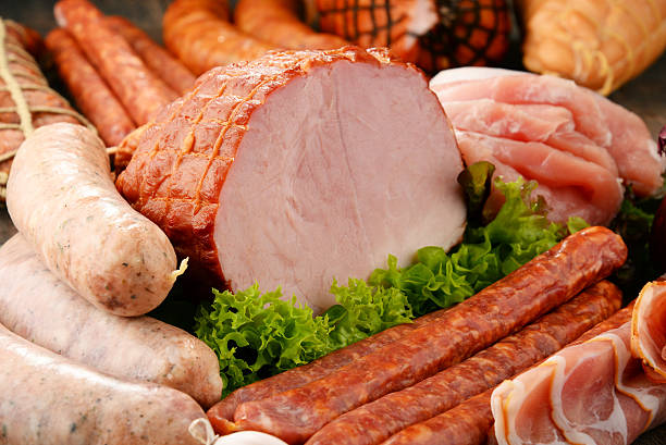 istock Meat products including ham and sausages 618345092