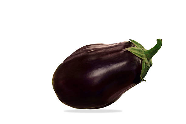 istock Large purple eggplant isolated on white background 618352794