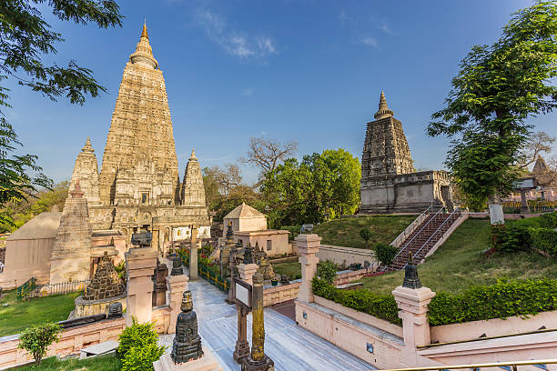 Mahabodhi temple, bodh gaya, India. Mahabodhi temple, bodh gaya, India. Buddha attained enlightenment here. sarnath stock pictures, royalty-free photos & images