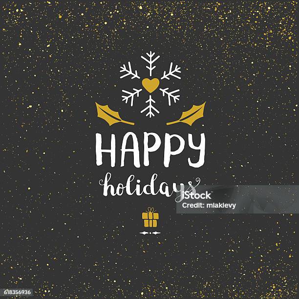 Happy Holidays Glitter Background Stock Illustration - Download Image Now - Happy Holidays - Short Phrase, Greeting, Season