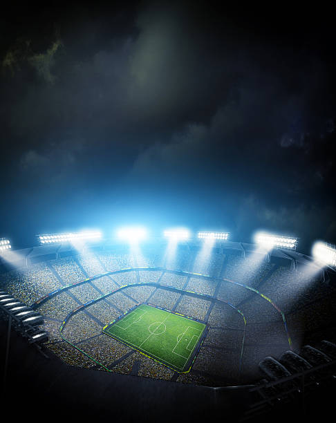 stadium light, 3d rendering - sea of clouds imagens e fotografias de stock