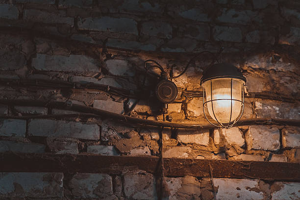 istock Bomb shelter. Basement, in which the light bulb. 618359274