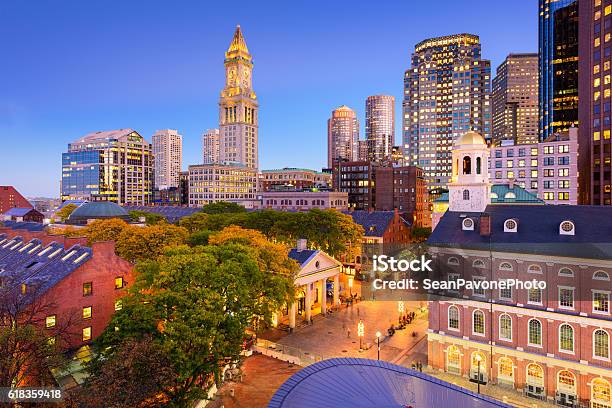 Downtown Boston Cityscape Stock Photo - Download Image Now - Boston - Massachusetts, Massachusetts, Urban Skyline