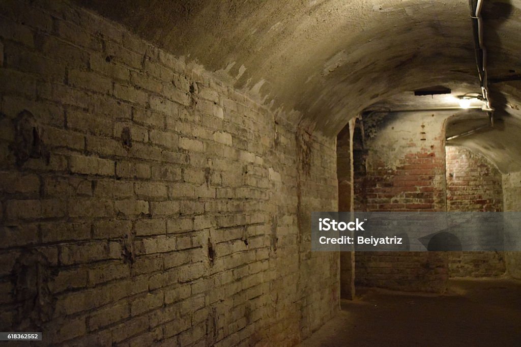 Bomb shelter Tunnel in bomb shelter built in the 1930s (Spanish Civil War). Bomb Shelter Stock Photo