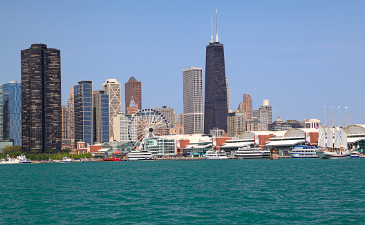 Chicago skyline and Michigan Lake, USA