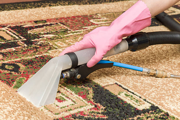 istock Carpets chemical cleaning with professionally extraction method. Early spring cleaning. 618419902