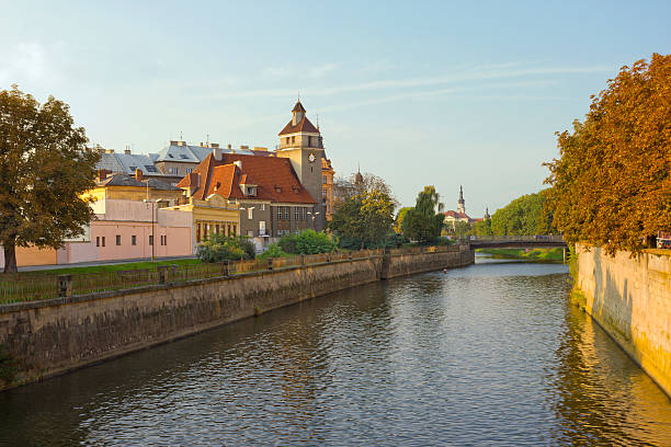 istock Cityscape with Morava river in Olomouc, Czech Republic 618424776