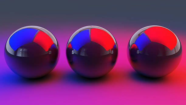 istock Abstract illustration of glossy spheres, 3d render 618425354