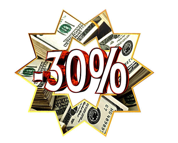istock Discount 30 percent sign 618425744