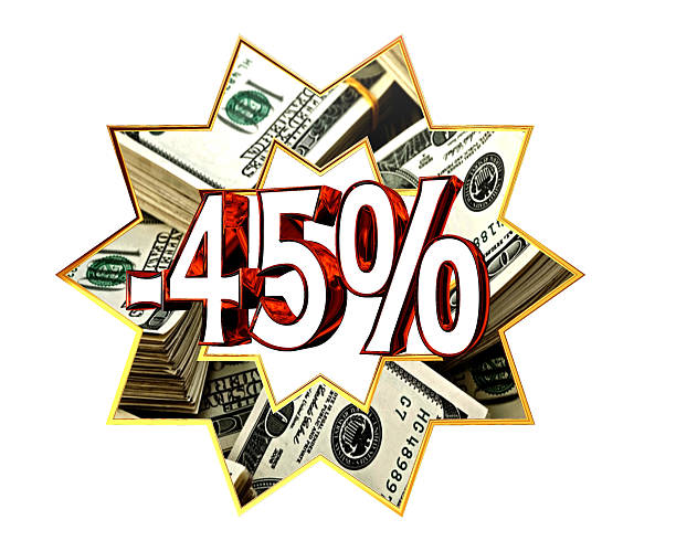 istock Discount 45 percent sign 618425772