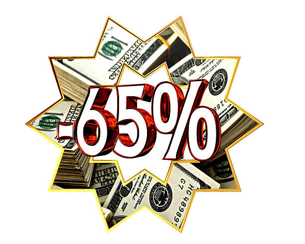 istock Discount 65 percent sign 618425834