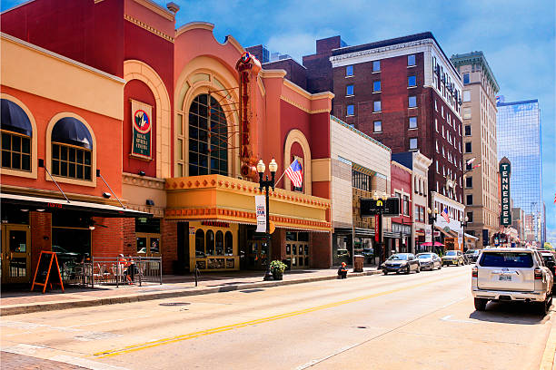 Gay Street in downtown Knoxville, TN stock photo
