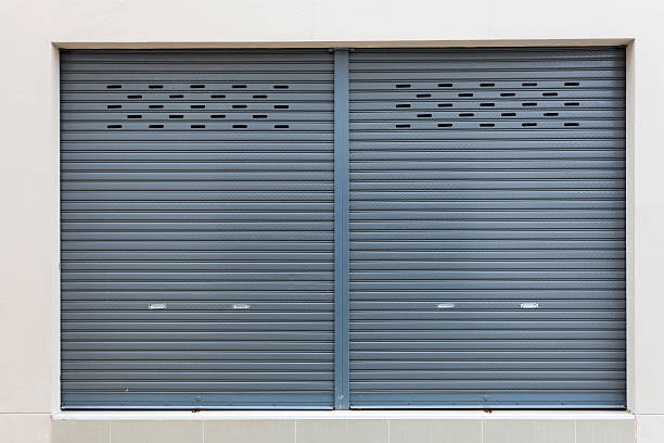 istock Shutter door or roller door and concrete floor 618426558