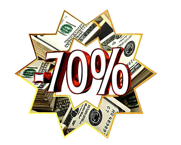 istock Discount 70 percent sign 618426608