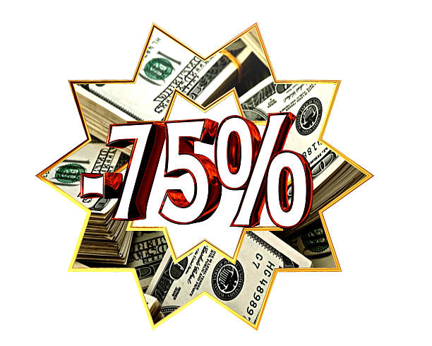 istock Discount 75 percent sign 618426610