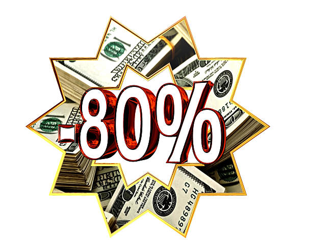 istock Discount 80 percent sign 618426616