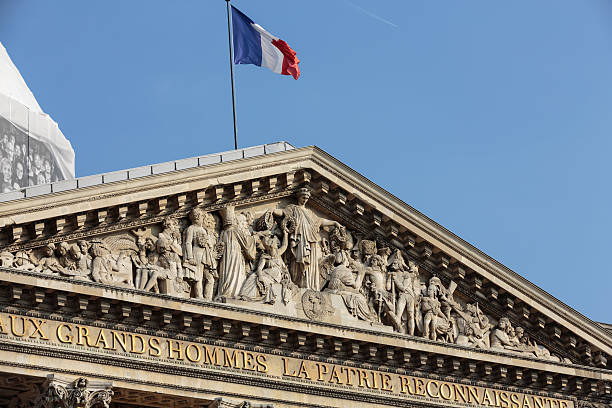 istock Paris - The pediment of Pantheon. 618427894