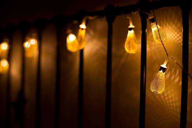 istock Christmas lights on the bed 618427898