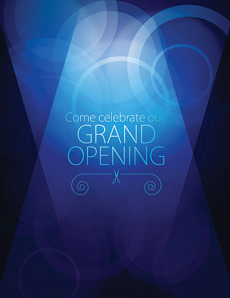 wielkie otwarcie luksusowej karty z zaproszeniem - opening ribbon cutting opening ceremony stock illustrations
