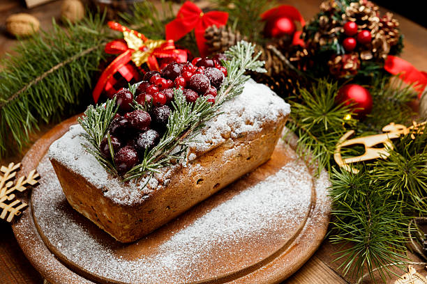 istock Homemade christmas cake with wild berries 618429202