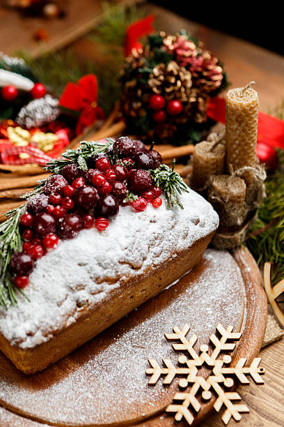 istock Homemade christmas cake with wild berries 618429388