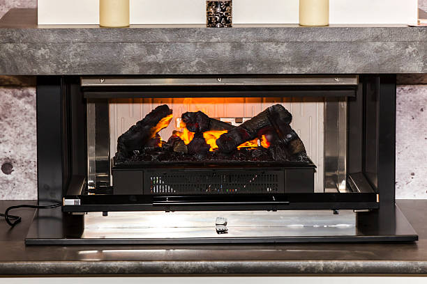 istock electric fireplace Photo 618429398