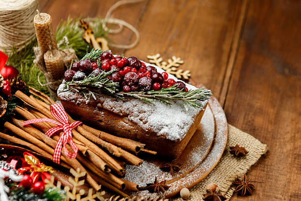 istock Homemade christmas cake with wild berries 618429458