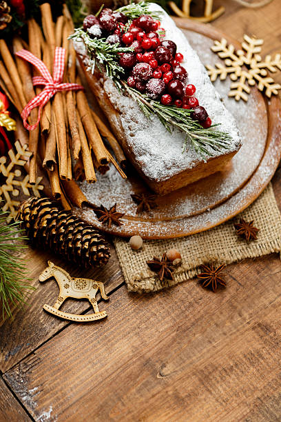 istock Homemade christmas cake with wild berries 618429834