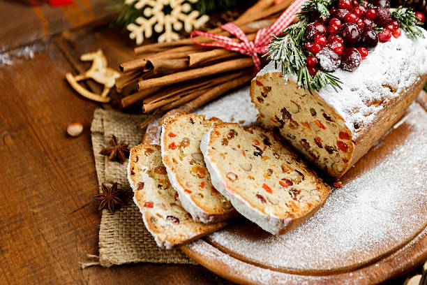 istock Homemade christmas cake with wild berries 618429890