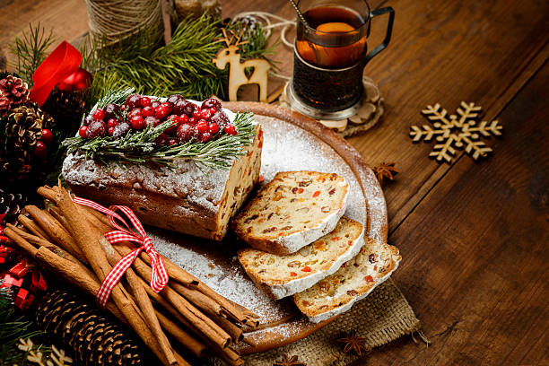 istock Homemade christmas cake with wild berries 618430018
