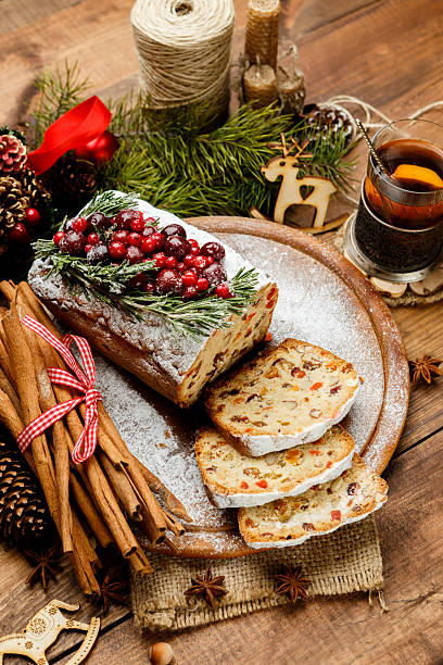istock Homemade christmas cake with wild berries 618430096