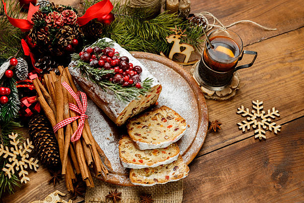 istock Homemade christmas cake with wild berries 618430220
