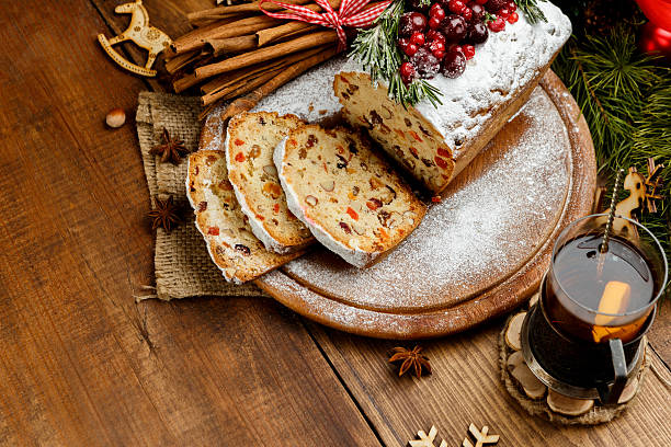 istock Homemade christmas cake with wild berries 618430280