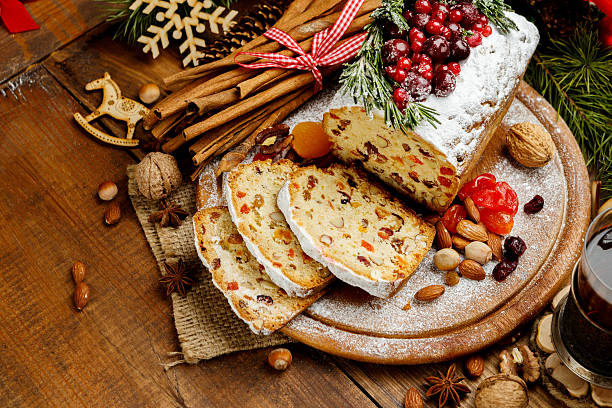 istock Homemade christmas cake with wild berries 618430350