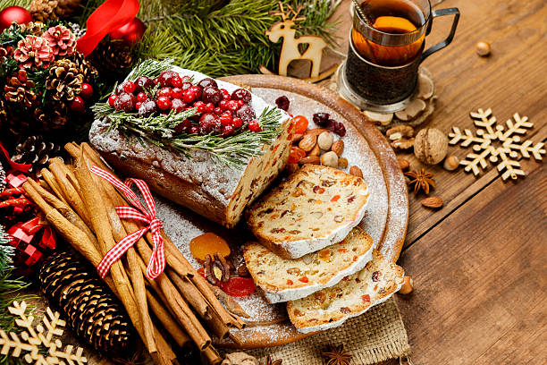 istock Homemade christmas cake with wild berries 618430422
