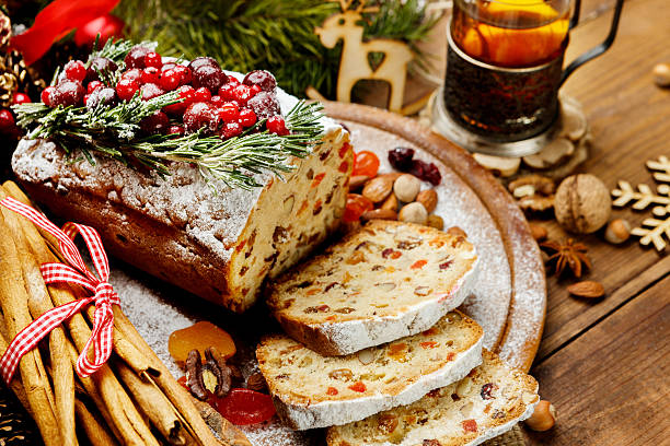 istock Homemade christmas cake with wild berries 618430492