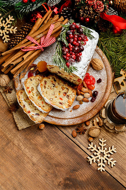 istock Homemade christmas cake with wild berries 618430720