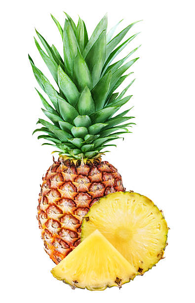 istock Ripe pineapple isolated on white background 618430860