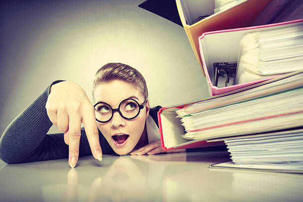 Positive business woman starts working.