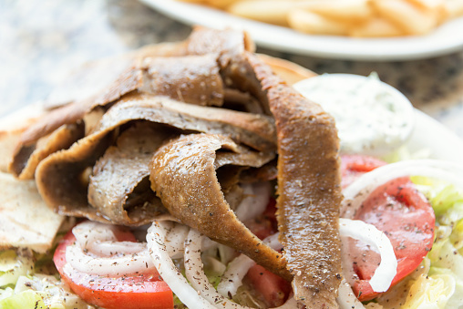 Gyro Salad with french fries
