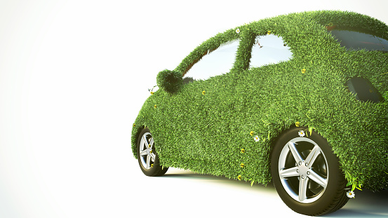 car surface is covered with a realistic grass