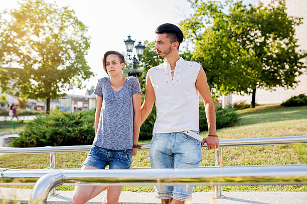 istock Young casual couple spending a day together. 618438462