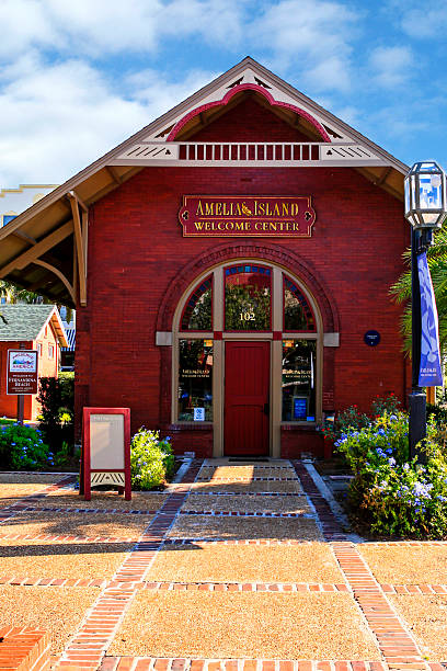 Amelia Island Welcome Center in downtown Fernandina Beach City, Florida stock photo