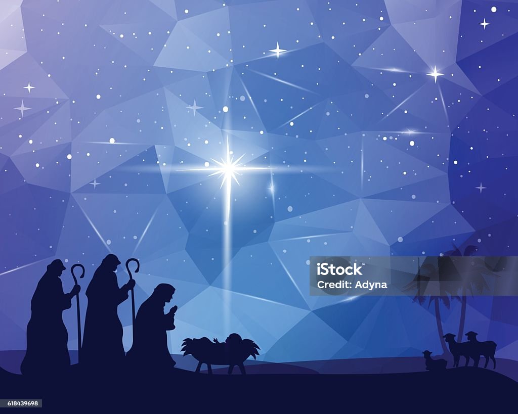 Jesus was Born Three Wise Men. EPS 10. Nativity Scene stock vector