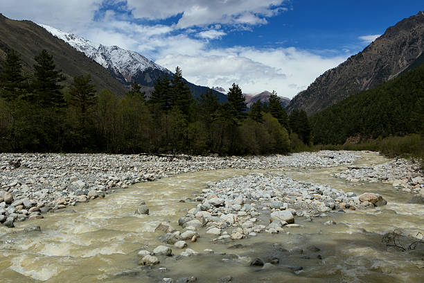 istock Turbid water of a mountain river. 618441402