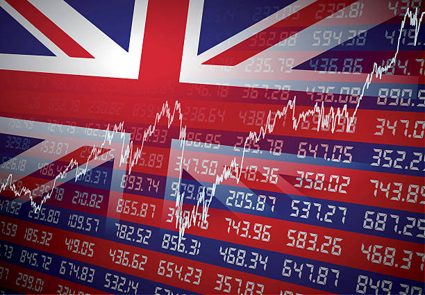 kontekst finansowy wielkiej brytanii - investment finance frequency blue stock illustrations