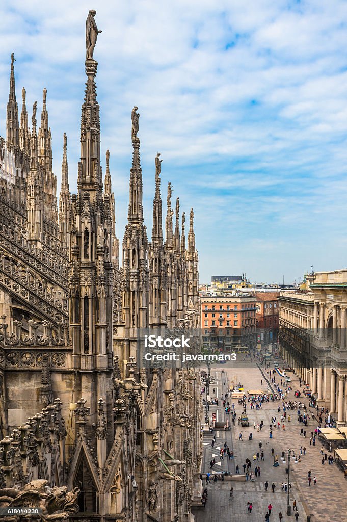 Roof terraces of Milan Cathedral, Lombardia, Italy Ancient Stock Photo