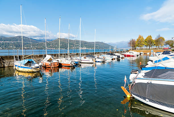 istock Harbor of Ispra on lake Maggiore 618444880