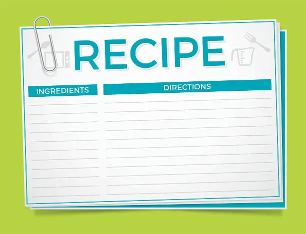 Vector illustration of Recipe Card